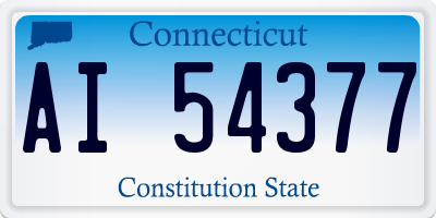 CT license plate AI54377