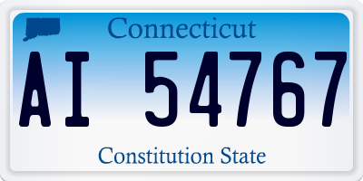 CT license plate AI54767