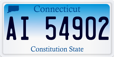 CT license plate AI54902