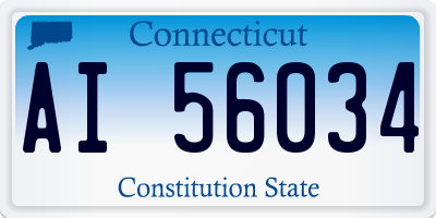 CT license plate AI56034