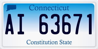 CT license plate AI63671
