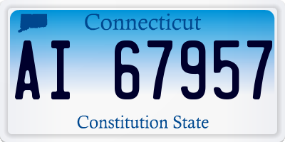 CT license plate AI67957