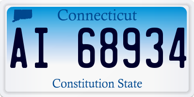 CT license plate AI68934