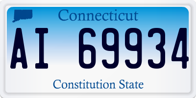 CT license plate AI69934