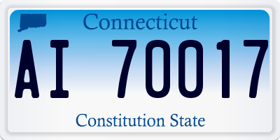 CT license plate AI70017