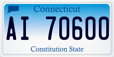 CT license plate AI70600