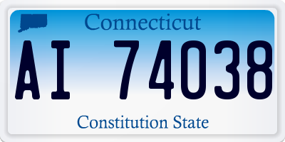 CT license plate AI74038
