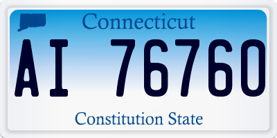 CT license plate AI76760