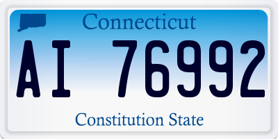 CT license plate AI76992