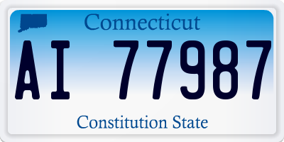 CT license plate AI77987