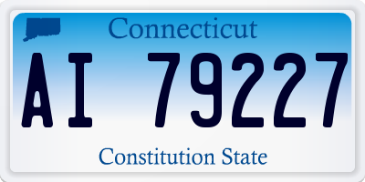 CT license plate AI79227