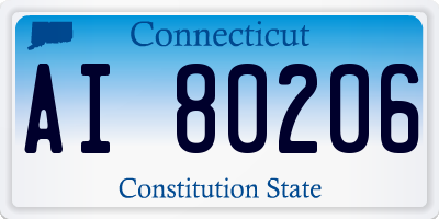 CT license plate AI80206