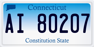 CT license plate AI80207