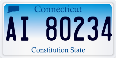 CT license plate AI80234