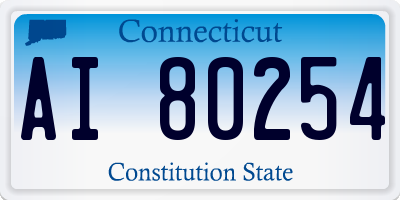 CT license plate AI80254