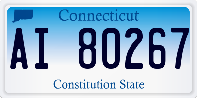 CT license plate AI80267