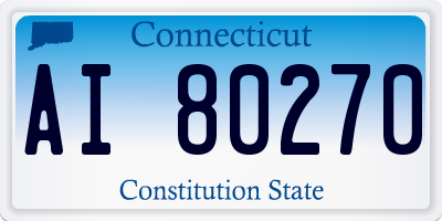 CT license plate AI80270