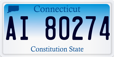 CT license plate AI80274