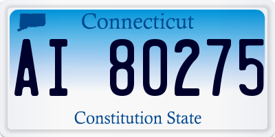 CT license plate AI80275