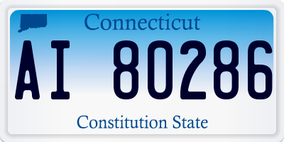 CT license plate AI80286