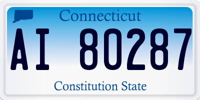 CT license plate AI80287