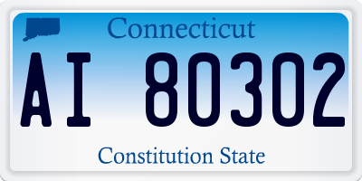 CT license plate AI80302