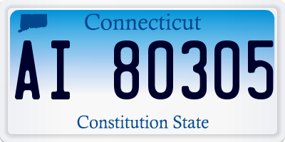 CT license plate AI80305
