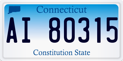 CT license plate AI80315