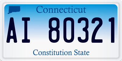 CT license plate AI80321