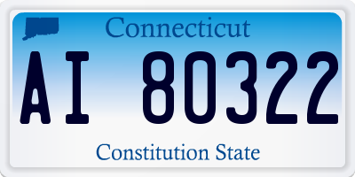 CT license plate AI80322