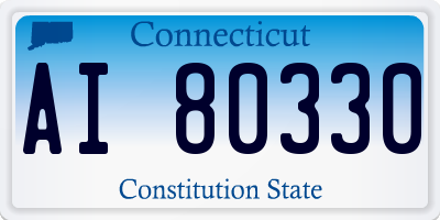 CT license plate AI80330