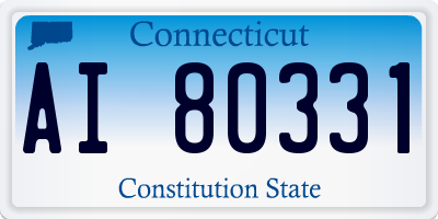 CT license plate AI80331