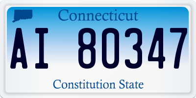 CT license plate AI80347