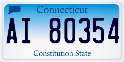 CT license plate AI80354