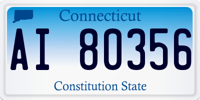 CT license plate AI80356
