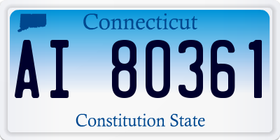 CT license plate AI80361