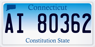 CT license plate AI80362