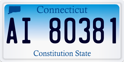 CT license plate AI80381