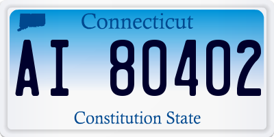 CT license plate AI80402