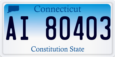 CT license plate AI80403