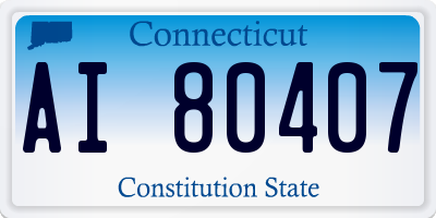 CT license plate AI80407