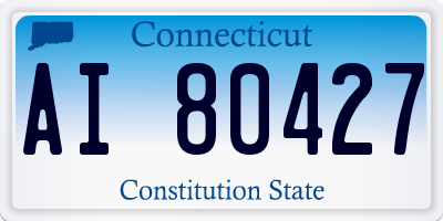 CT license plate AI80427