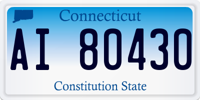 CT license plate AI80430