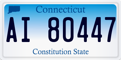 CT license plate AI80447