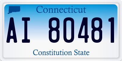 CT license plate AI80481