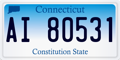 CT license plate AI80531