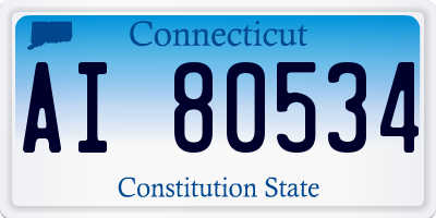 CT license plate AI80534