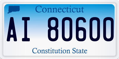 CT license plate AI80600