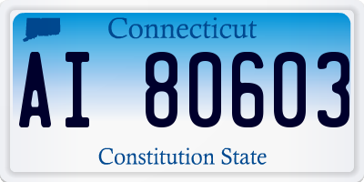CT license plate AI80603