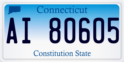 CT license plate AI80605